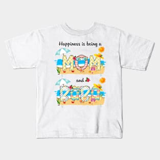 Happiness Is Being A Mom And Baba Summer Beach Happy Mother's Day Kids T-Shirt